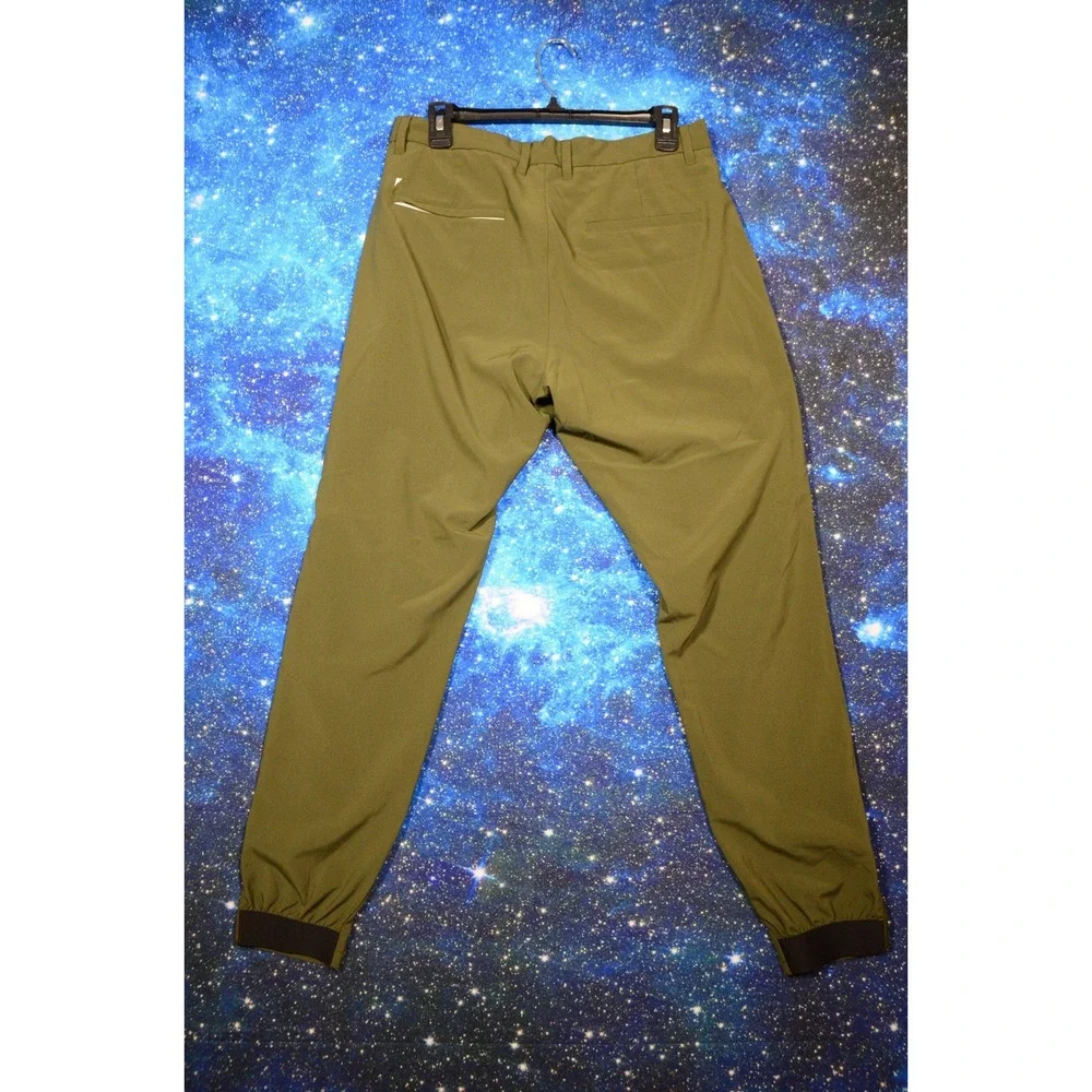 Primo Pants Mens 32 Green Jogger Golf‎ Tapered Stretch Zip Cuff Casual Athletic